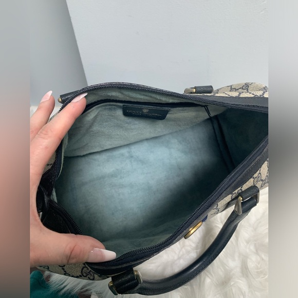 Authentic Gucci Sherry Line navy blue Ophidia Boston bag speedy bag - Picture 12 of 17